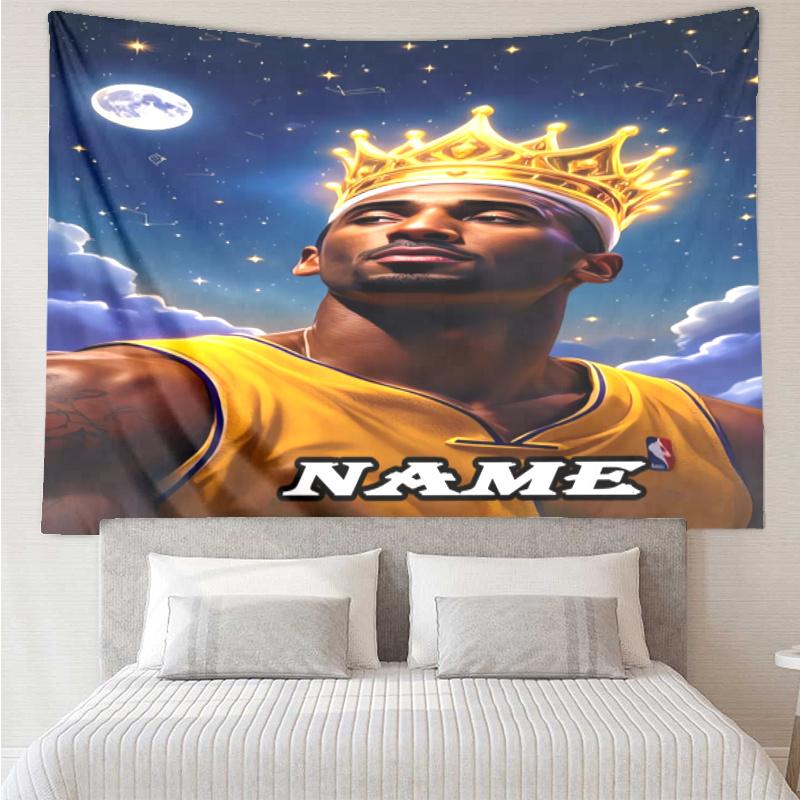 1PC Custom Name Basketball Player Action Tapestry Hanging for Bedroom,Livingroom, Playroom,Decor Art Room Wall Tapestry Birthday Gifts