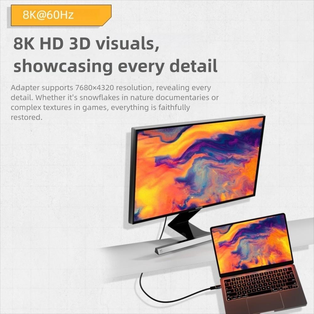 Профессиональный PD 240 Вт USB-C магнитный адаптер 8K 60 Гц 80 Гбит/с конвертер Type-C быстрая зарядка полнофункциональный адаптер USB4.0 для ноутбука