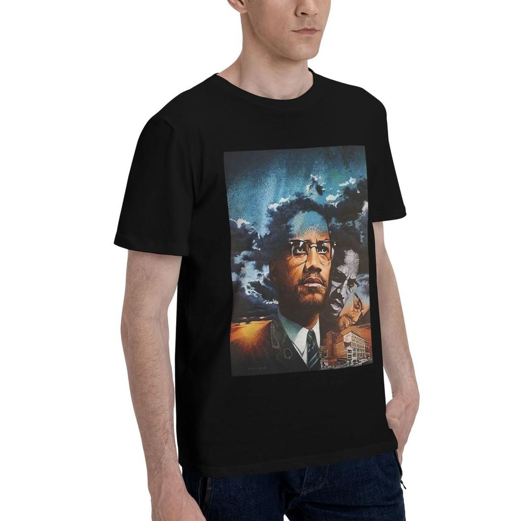 Графическая футболка Malcolm X 100% хлопок Повседневная Дышащая Удобная Манга Смешная Футболка Для Мужчин Одежда Мужская