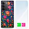 Etui Do Realme C75 / 14X 5G Obudowa Foto Case Plecki Kwiaty + Szkło 9H