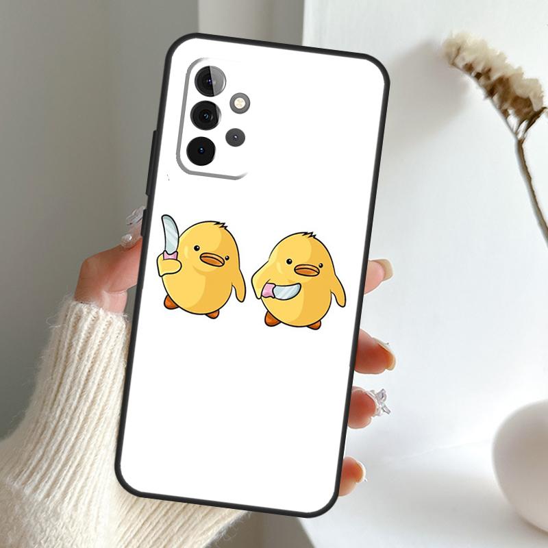 Duck With Knife Duck Cute Case For Samsung Galaxy A52 A32 A12 A16 A26 A36 A56 A15 A35 A55 A34 A54 A13 A33 A53 A17 A06