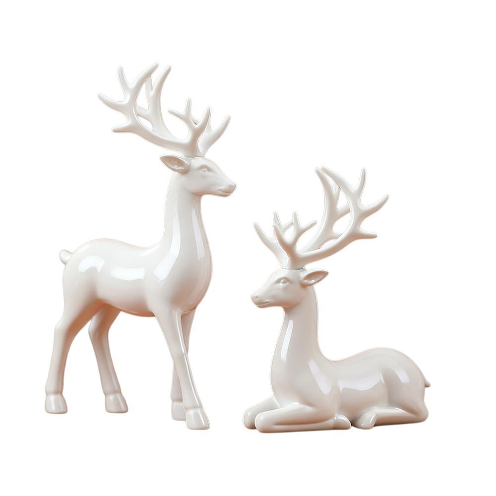 Creative Deer Desktop Ornament Modern Christmas Deer Statue Elk Home Decor Living Room
