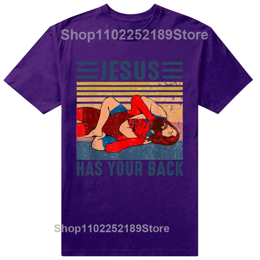 Мужская одежда Иисус прикроет тебя Джиу-джитсу Винтажные Христианские Топы с коротким рукавом Мужская Одежда Каваий Футболка Оверсайз Хомбре