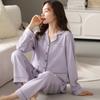 High Quality Large Size Women Cotton Pajamas Button Down Tops and Trousers Set Sleepwear Homewear Printing Nightwear Loungewear