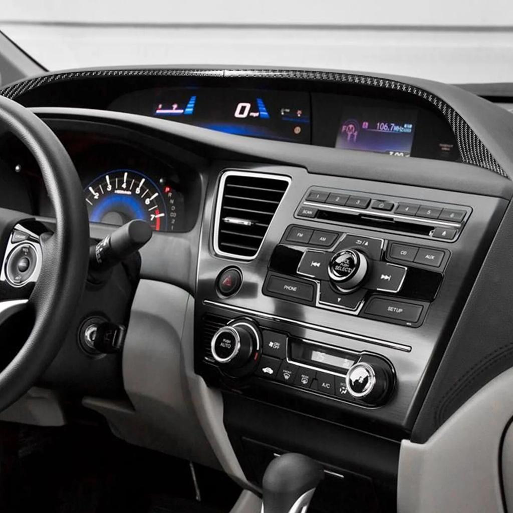Для Honda Civic 9th Coupe/Sedan 2013 2014 2015 аксессуары из углеродного волокна салон автомобиля приборная панель наклейка на экран дисплея