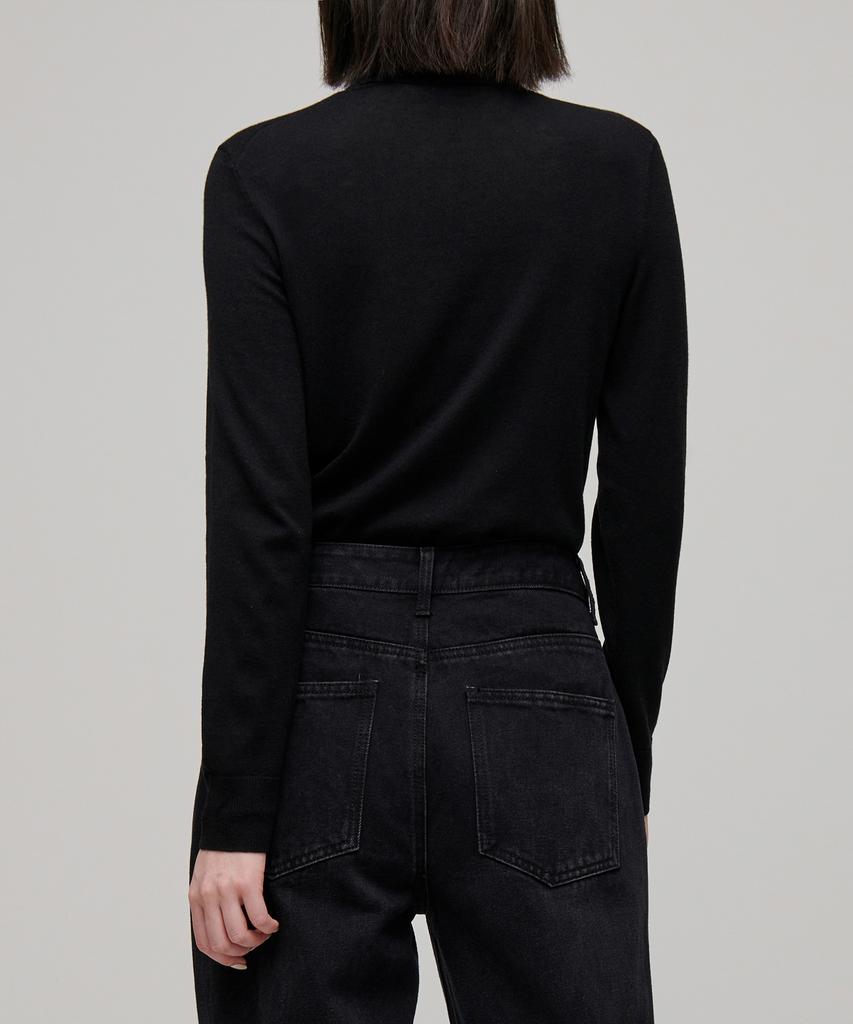MUSINSA STANDARD WOMAN Women'S Merino Wool Blend High-Gauge Turtleneck Knit [Black]