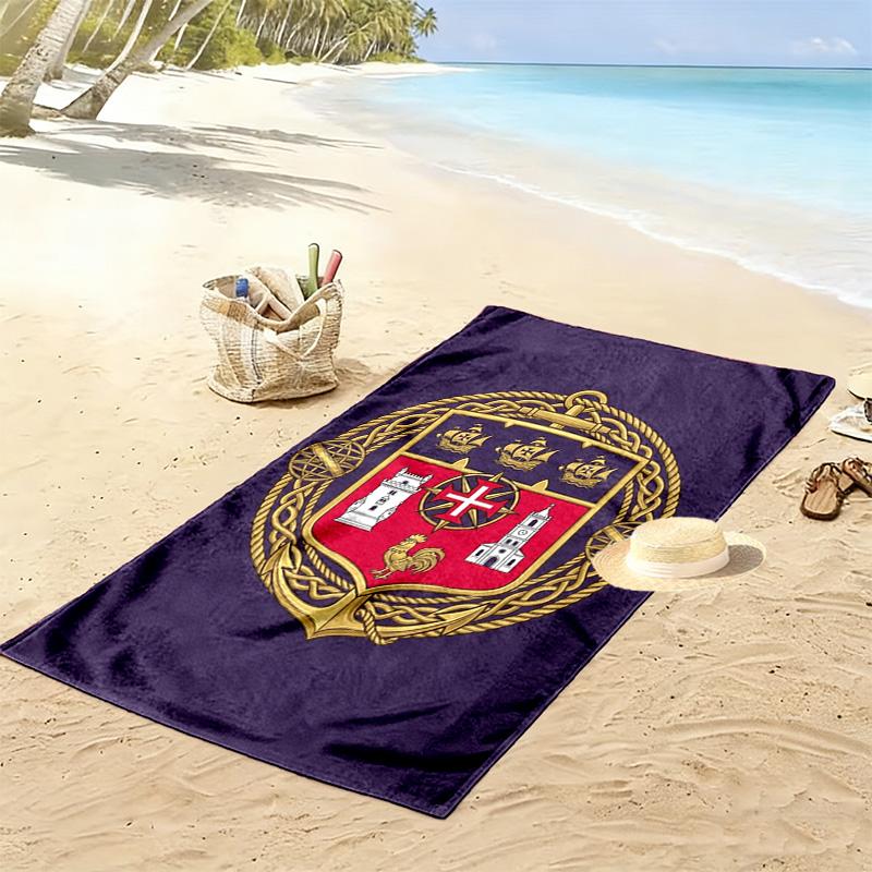 National Emblem Portugal beach towel Beach towel for vacation photos soft swim seaside Absorbent bath towel Outdoor picnic beach mat beach towel