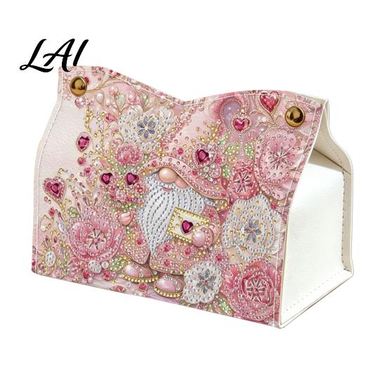 Sparkling Desktop Organizer DIY Christmas Diamond Rhinestone PU Box Art Tissue Leather Napkin Decorative Dispenser Holder Rectangular Storage