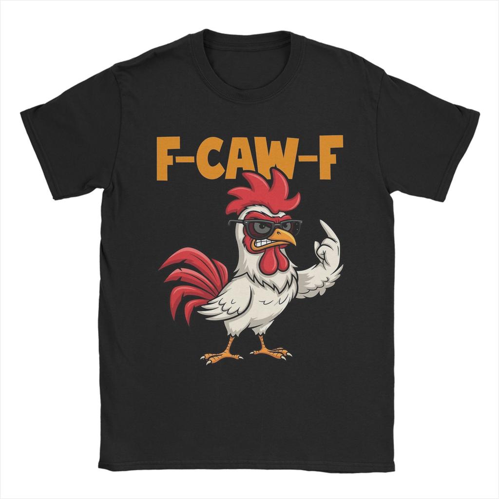 Men's T-Shirts F-Caw-F Funny Chicken FCAWF Meme Funny Cotton Tees Short Sleeve T Shirt Crewneck Clothes Birthday Gift