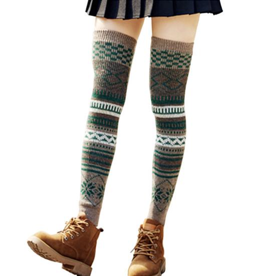 Вязаные носки, украшающие дышащие женские вязаные гетры до бедра, для покупок