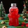 Gingerbread Man Drink Bottles with Lid 400ml Reusable Christmas Beverage Container for Milk Juice Tea Coffee DIY Festive Gifts