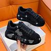 Fashion Women's Luxury Sneakers Sparkling Water Diamond Shoes Thick Bottom Casual Shoes Designer Water Diamond Fashion Vulcanized Shoes