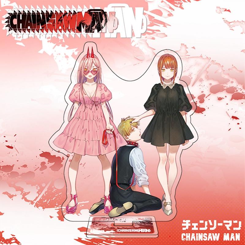 15cm Anime Chainsaw Man Action Figure Stand Model Denji Pochita Makima Power Beam Angel Acrylic Standing Sign Toy Fans