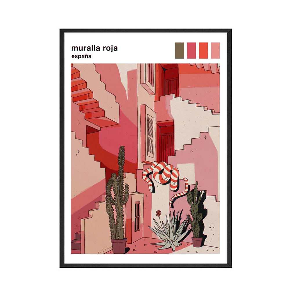 Скандинавская абстрактная картина с изображением животного и тигра, Muralla Roja, закат, холст, картина, настенная живопись, печать, постеры, интерьер гостиной, домашний декор