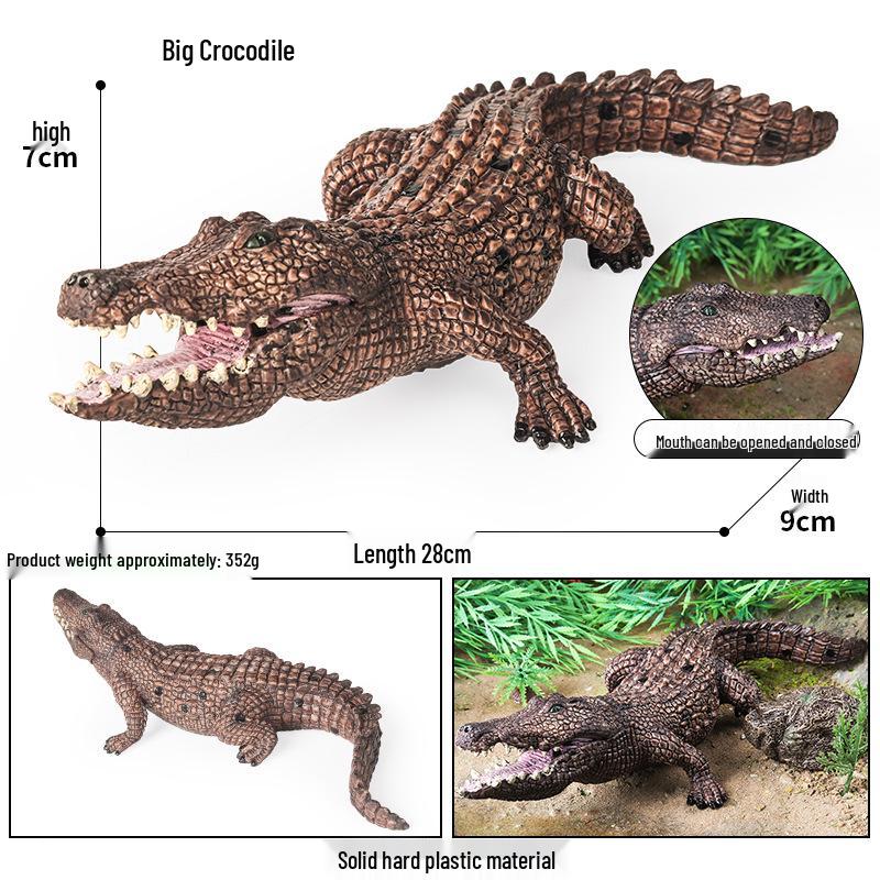 Realistic Crocodile Heart Wild Animal Toy and Car Ornament Model