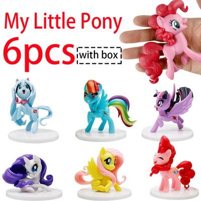 Модель My Little Pony Фигурки Фигурки Действия Игрушка Мультфильм Аниме Пинки/Флаттершай/Сумеречная Искорка Кукла Украшение Подарок