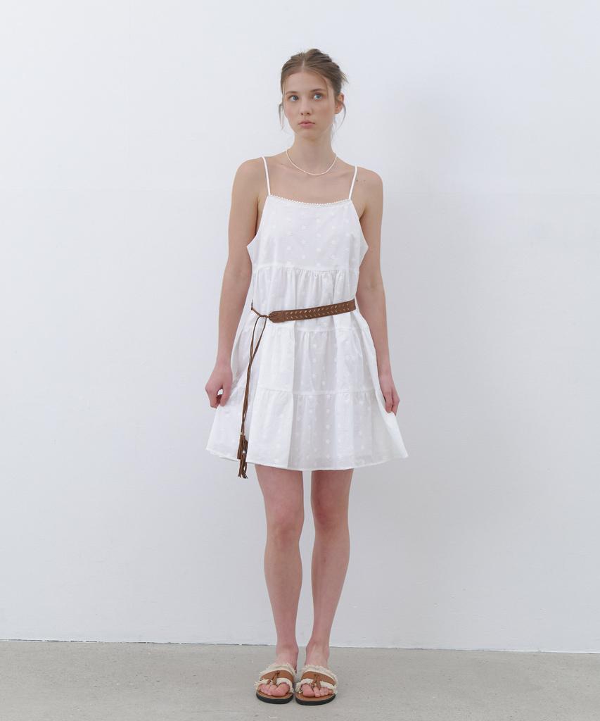 Cluny Cotton Tiered Mini Dress - White