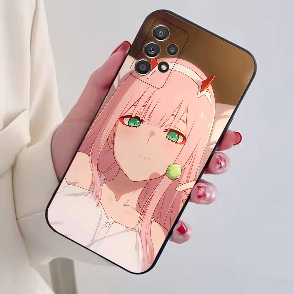 Милый Чехол для Телефона с Аниме Героиней Zero Two 02 для Samsung S25,S24,S21,S22,S23,S30,Ultra,S20,Plus,Fe,Lite,Note,10,Черный Чехол