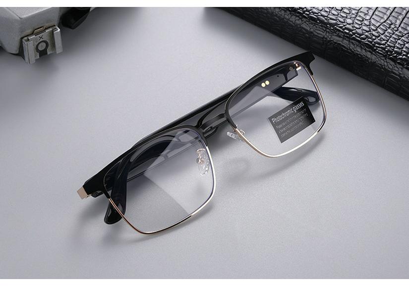 Bluetooth Smart Glasses with Photochromic Blue Light Lenses, Music & Call Features, Replaceable Lenses Sunglasses