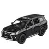 1/32 New Lexus LX570 Alloy Car Model Diecast Metal Toy Vehicles with Pull Back Sound Light 6 Open Doors for Kids Gift