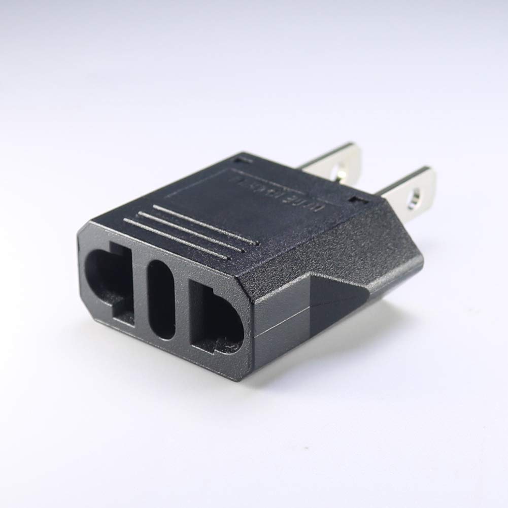 Вилка-переходник для внутреннего использования европейского типа японского типа Позволяет использовать зарубежные электроприборы в Японии. Комплект из 1 шт. (С)/Италия (L) (К) (черный)