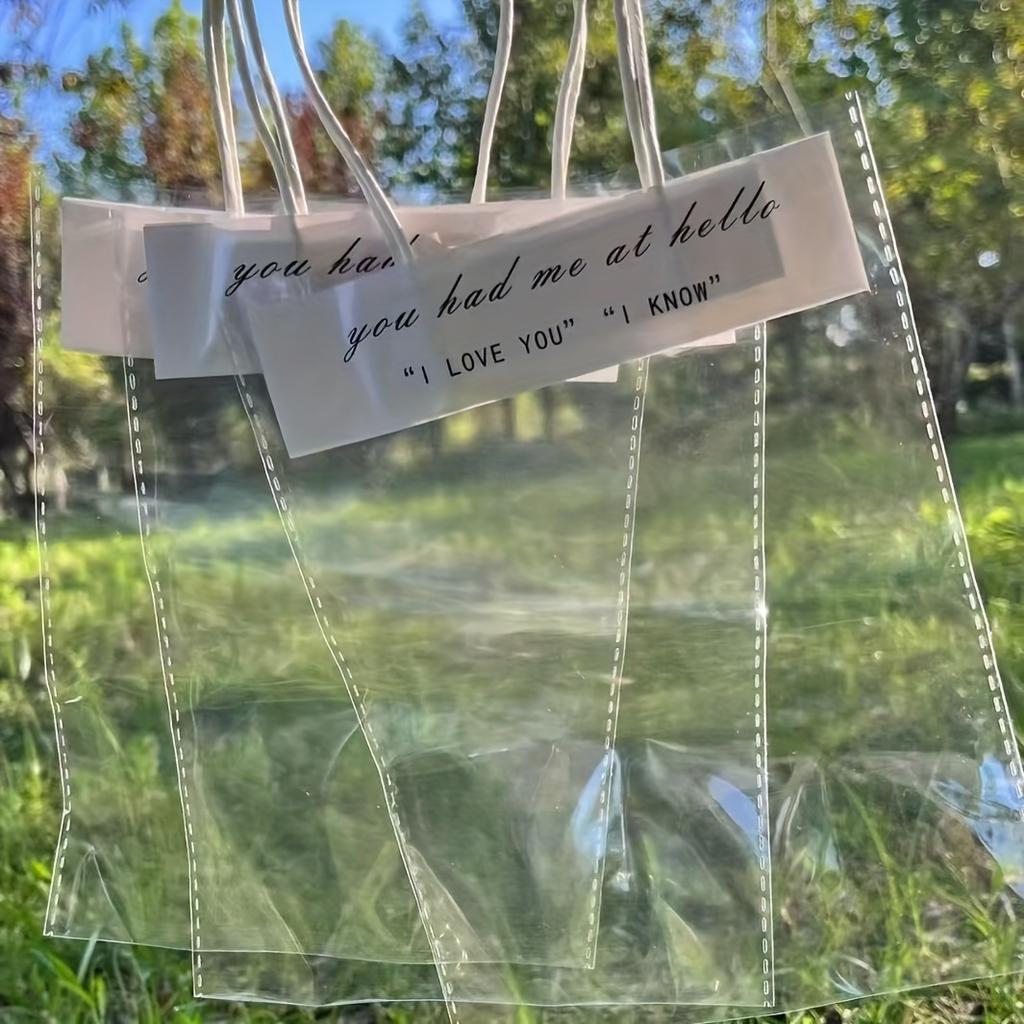 1pcs Transparent Handbag Small Gift Packaging Transparent Bag Small Trinket Packaging Bag