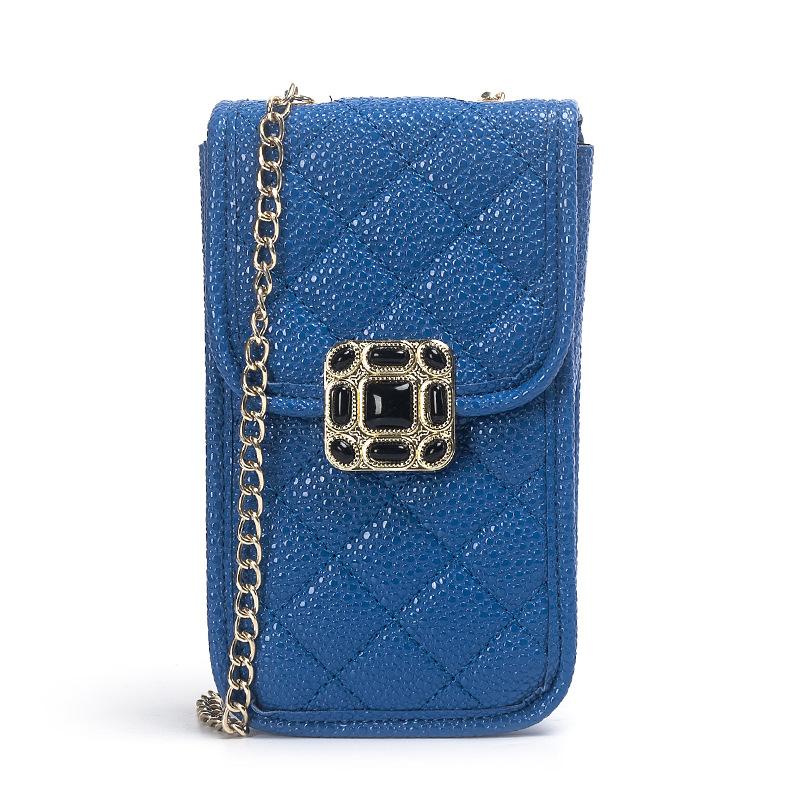 Тренд Сумка Икра Сумка для мобильного телефона Модная Матовая Текстурированная Ромбовидная Цепочка Маленькая Квадратная Сумка Вышитая Сумка на Плечо