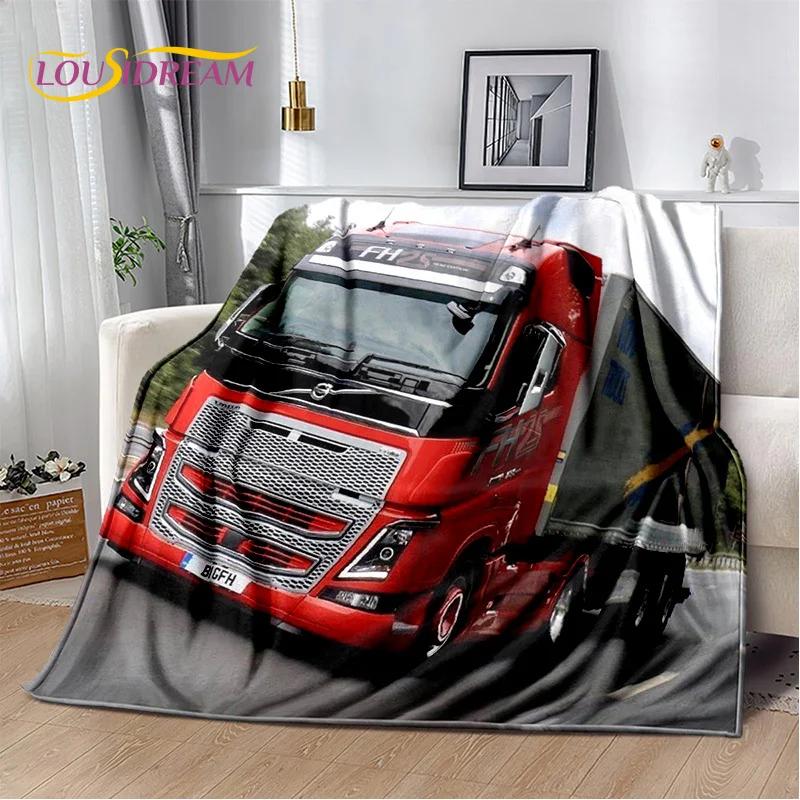 Мягкое фланелевое одеяло Volvo Truck Lorry для 3D-печати, для кроватей, спальни, дивана, пикника, плед для накидки, для отдыха на свежем воздухе, подарок на дневной сон