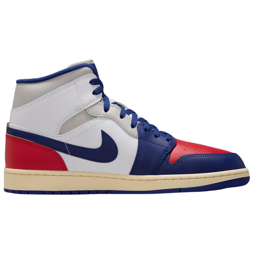 Кроссовки унисекс Air Jordan 1 Mid Rare Air Белые Глубокий королевский синий Университетский красный DQ8426-102