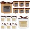 5/10Pcs Kraft Paper Candy Gift Box with Window Ropes Cake Chocolate Packaging Boxes Wedding Favors Birthday Party Decor Supplies