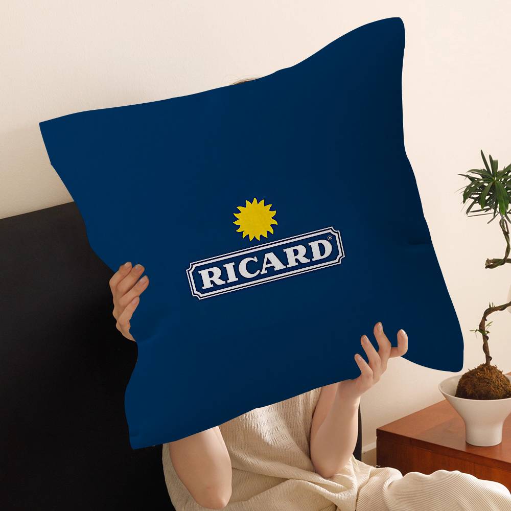R-Ricards Logo Pillow Covers Cartoon Sofa Decorative Home Double-Sided Printing Short Plush Cute Cushion Cover
