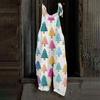 Women's Jumpsuit  Print Casual Loose Vintage Shoulder Strap Cotton Linen
