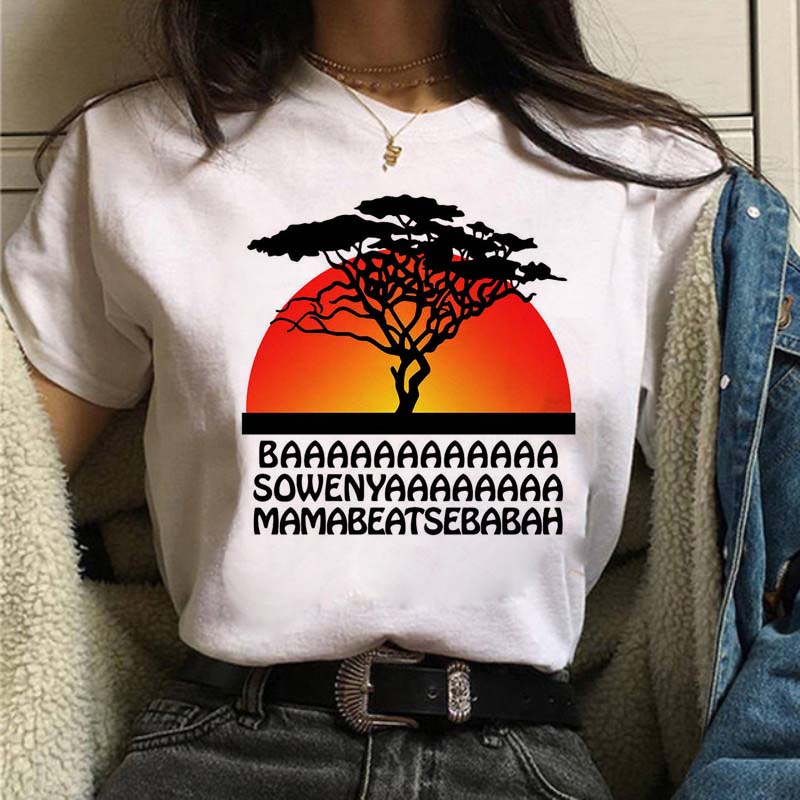 Disney Cartoon Hakuna Matata Cute Women T Shirt Harajuku 90s Ullzang The Lion King Children T-shirt Graphic Top Tees Female Gift