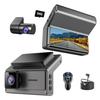 НИСЕКО Видеорегистратор с передней и задней камерами [Регулируемая вверх и вниз передняя и вращающаяся на 360° задняя камера] Автомобильная камера Компактный видеорегистратор Передняя и
