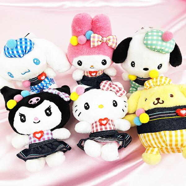 Sanrio Pochacco Gingham Denim Mascot Plush Toy