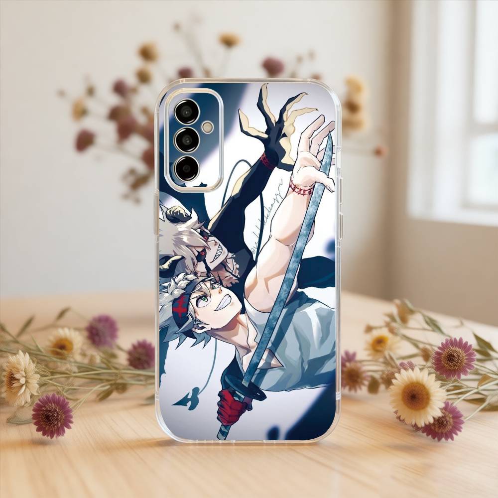 Чехол для телефона Black Clover Аста Прозрачный Силиконовый Мягкий Для Samsung A10,12,20,21S,30,31,40,50,51,52,70,71