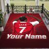 Custom Text Printed Rug Bukayo Saka Non Slip Floor Carpet For Home Room Decor
