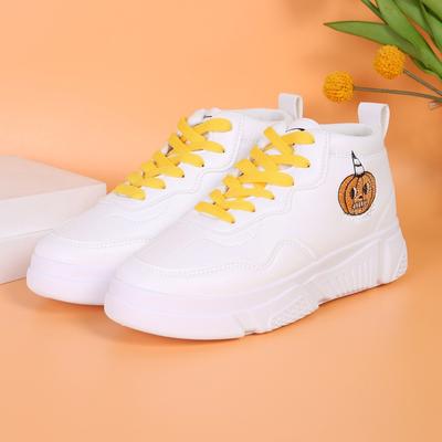 Повседневная модная женская обувь на платформе 2024 года, новые милые женские белые туфли с вышивкой в виде мультфильмов, размер плюс 43, Zapatos De Mujer