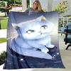 Одеяло с милым готическим котом из мультфильма 3D, фланелевое одеяло, теплое детское одеяло для дома, гостиной, спальни, кровати, дивана