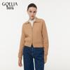 GOELIA Machine Washable Wool Turn-down Collar Cardigan