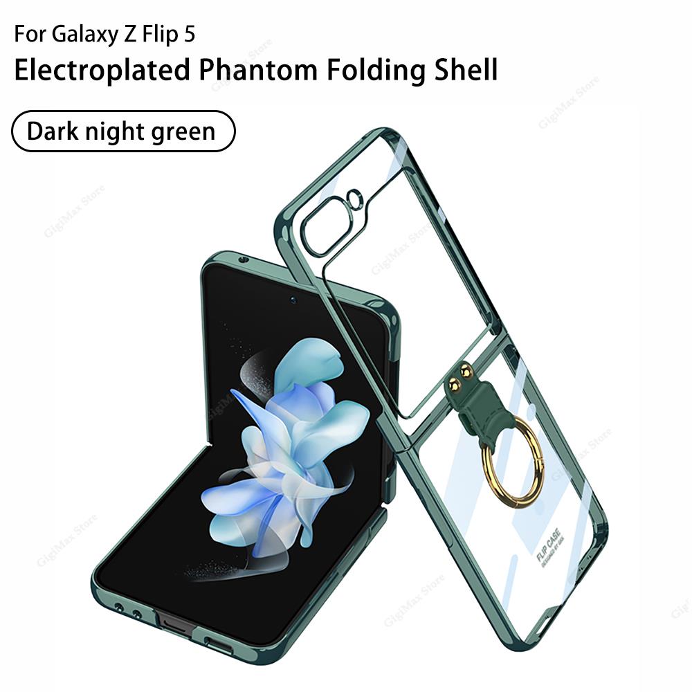 Прозрачный чехол для Samsung Galaxy Z Flip 5, роскошный чехол для Samsung Z Flip 5 Zflip5, прозрачный тонкий чехол Galaxy Z Flip5, защитный чехол