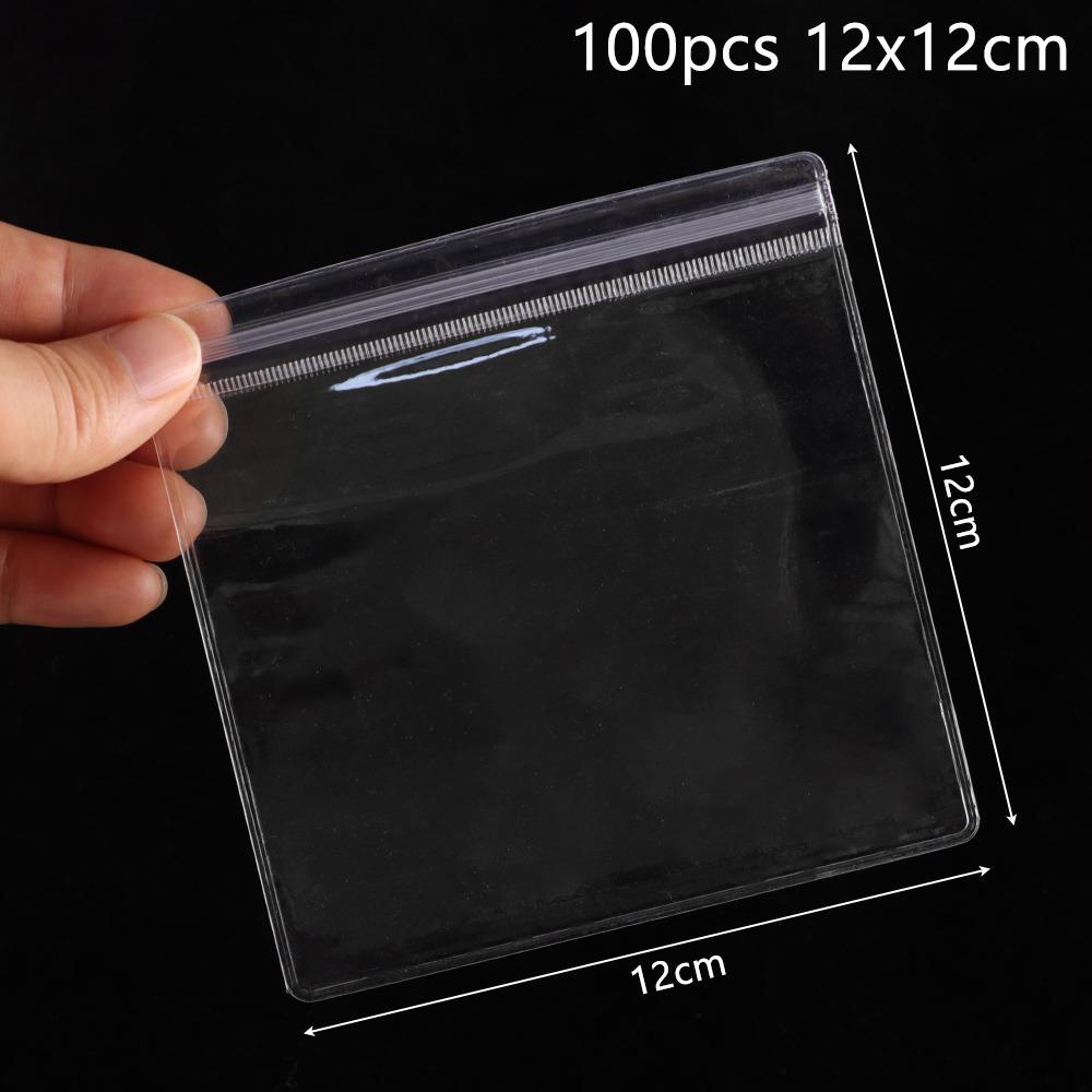 100Pcs PVC Plastic Self Sealing Bag Transparent Jewelry Bag Zip Lock Bags  Necklace Bracelet Ring