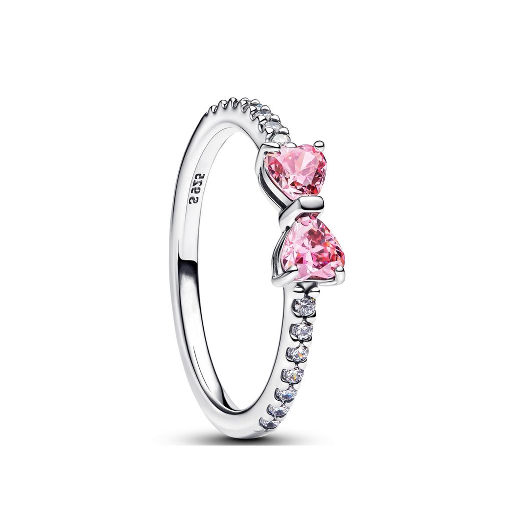 Серебро 925 Красные Розовые Белые Банты Кольцо Для Женщин Украшения Открытый Дизайн Свадебная Вечеринка Модный Подарок