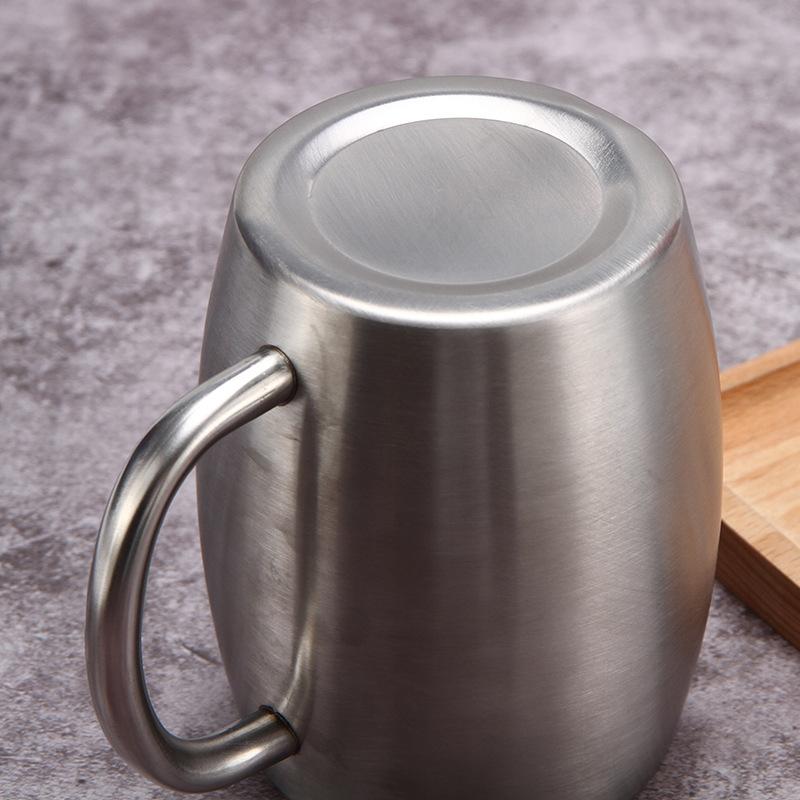 1 шт. пивная кружка из нержавеющей стали, термостойкая, для воды, молока, чая, кофе, чашка с ручкой, для офиса, дома, кухни, посуда, инструменты, 450 мл