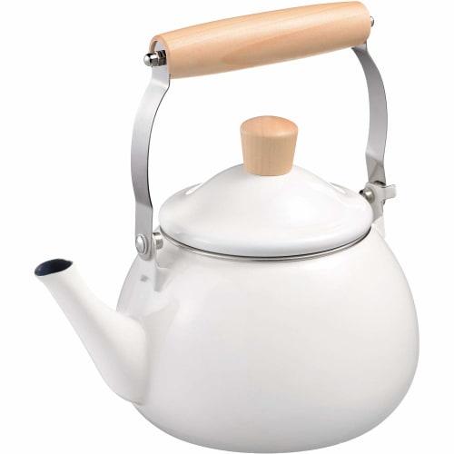 Wahei Freiz Kettle Full Water 1.8L Appropriate 1.1L Enamel Made IH/Gas Compatible Cafe Blanc RB-1923
