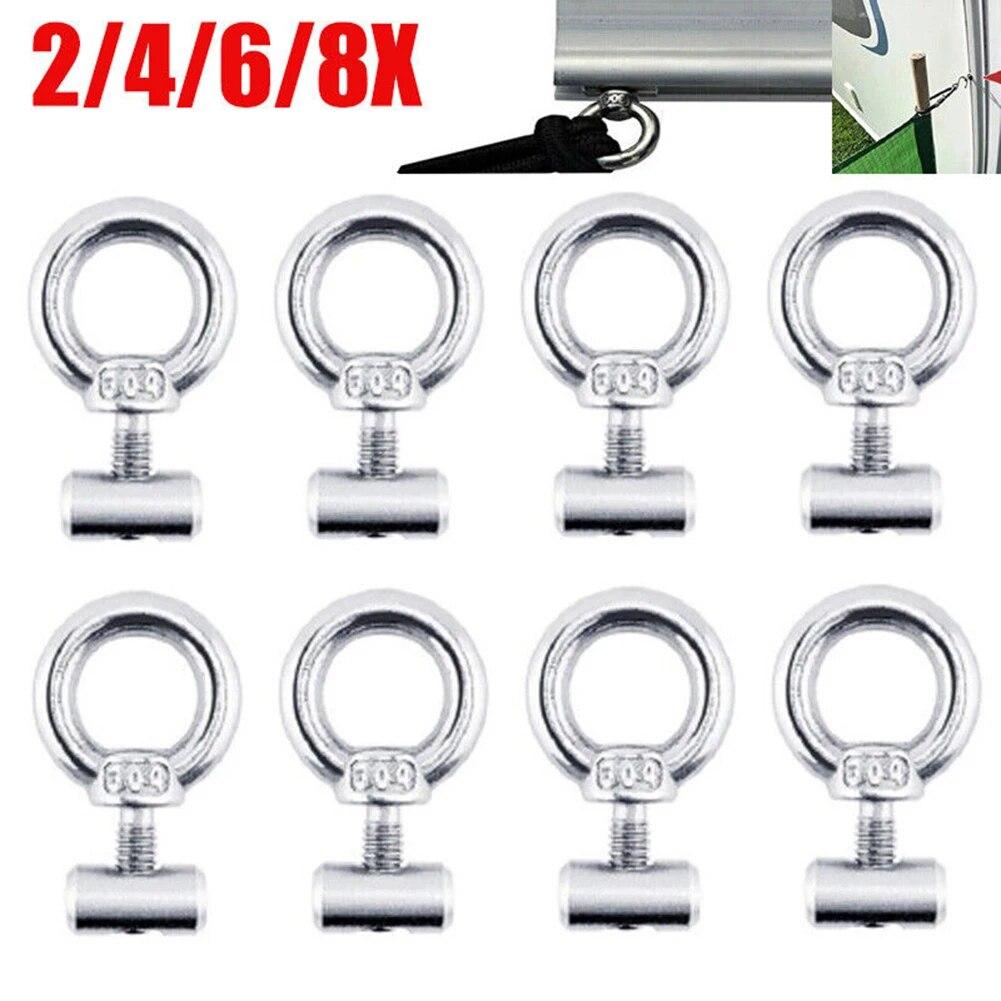 2PCS/set Awning Rail Campervan Awning Rail Stoppers 6mm Stops Hooks Stainless Steel RV Trailer Accessories Tarpaulin Stoppers