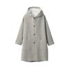 MUJI шерстяное пальто с капюшоном и саржевым переплетением BG1R1A4A серое M женское женское женское