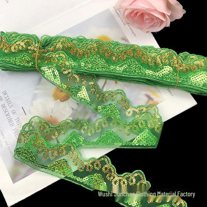 Готовая к использованию сетчатая занавеска с вышивкой пайетками и треугольной кромкой из пайеток