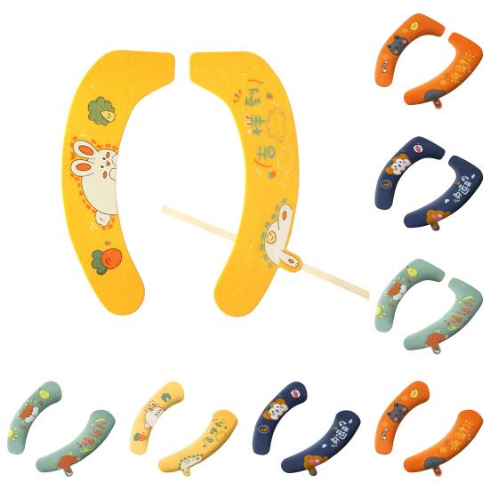 1 пара чехлов на сиденья унитаза изысканный узор универсальный моющийся практичный крой свободный мультяшный принт коврики для унитаза с подъемником для домашнего хозяйства