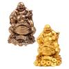 Fenshui Sculpture Table Centerpiece Money Frog Resin Figurine Laughing Buddha Statue for Shop Indoor Farmhouse Cabinet Car